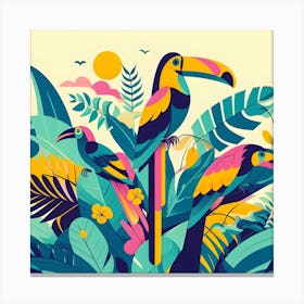 Toucans In The Jungle Canvas Print