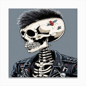 Skeleton With Roses Canvas Print