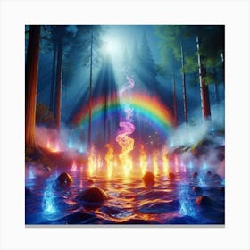 Rainbow In The Forest 1 Canvas Print