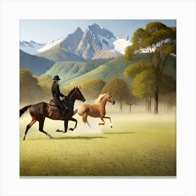 Horse And Rider Canvas Print