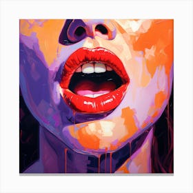 'The Girl With Red Lips' Canvas Print