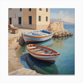 Boats On The Beach Canvas Print