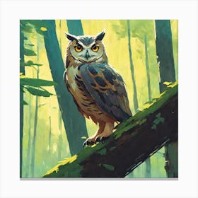 Owl In The Woods 5 Canvas Print