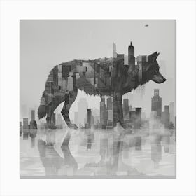 Wolf In The City 4 Canvas Print