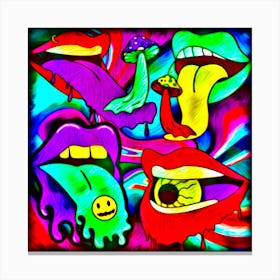 Psychedelic Tongues Of Mischief Canvas Print