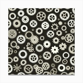 Gears On A Black Background 6 Canvas Print