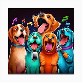 Dogs Singing 1 Canvas Print