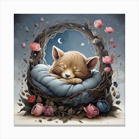 Fox In The Nest Canvas Print