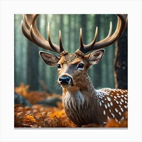 Deer In The Forest 82 Canvas Print