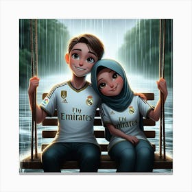 Real Madrid Muslim Couple Canvas Print