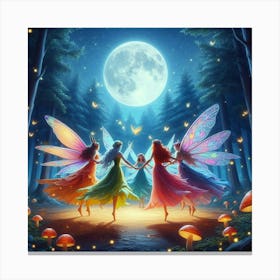 Fairies Dancing Under the Moon Canvas Print
