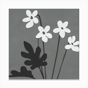 Black And White Flowers Canvas Print