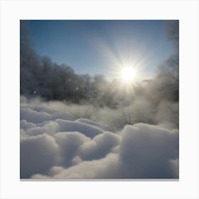 Sun glow over snow Canvas Print