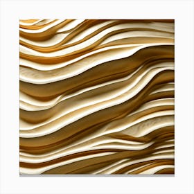 Abstract Gold Wavy Wall Canvas Print