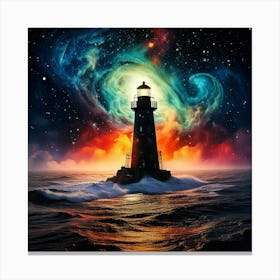 Firefly Black Lighthouses, Venus, Smoky Steam, Colorful Oceans, Galaxies, Nebulae, Digital Art, Smog (11) Canvas Print