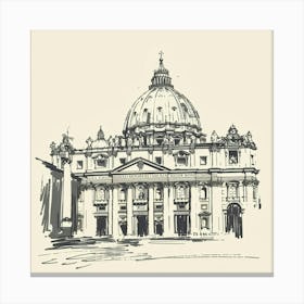 A Vatican City Hand Drawn Sketch Illustration 1720444795 4 Canvas Print