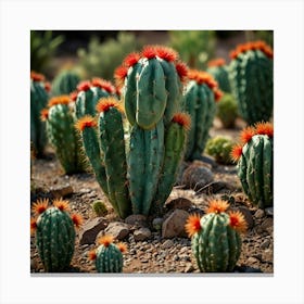 Cactus In The Desert 3 Canvas Print