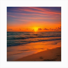 Sunset On The Beach 15 Canvas Print