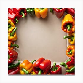 Frame Of Peppers 10 Canvas Print