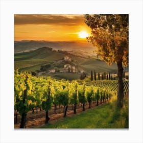 Sunset In Tuscany 3 Canvas Print