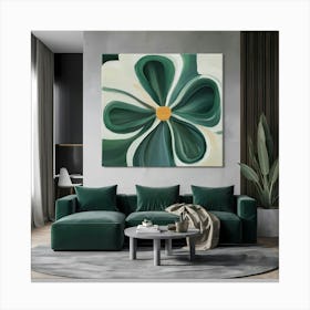 Green Flower 2 Canvas Print