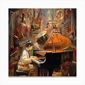 Piano Player Canvas Print