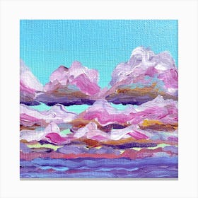 Pink Clouds Square Canvas Print