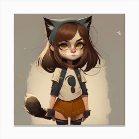 Kitty Girl Canvas Print
