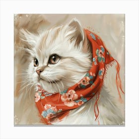 Cat With Scarf Canvas Print