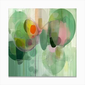 Abstract Green Spheres 2 Canvas Print