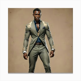 Black Man In Suit Canvas Print
