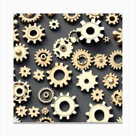 Gears On A Black Background 32 Canvas Print