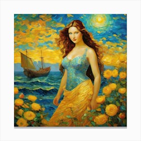 Girl In A Yellow Dressgui Canvas Print