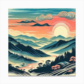 Illustration landscape 3 Canvas Print