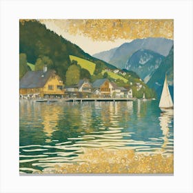 On Lake Attersee, Gustav Klimt 22 Canvas Print