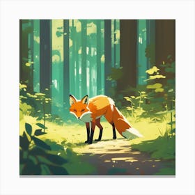 Fox In The Forest 42 Canvas Print