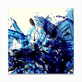 Abstract blue paint background. 1 Canvas Print