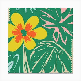 Mid Century Modern Floral Design Canvas Print