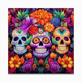 Day Of The Dead Skulls 12 Canvas Print