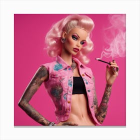 Bad Girl Tattoo Pomp Barbie Canvas Print