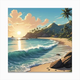 Picturesque Beach scene Canvas Print