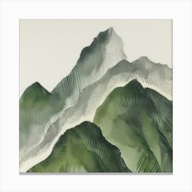 Japanese Watercolour Of Mount Nikko Shirane 5 Canvas Print