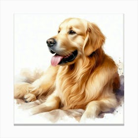 Golden Retriever Painting in water color Canvas Print