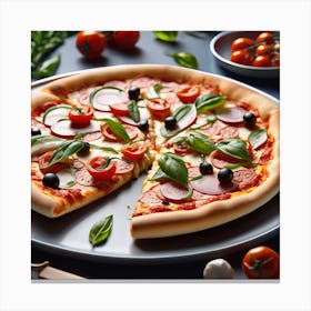 Pizza On A Plate 2 Canvas Print