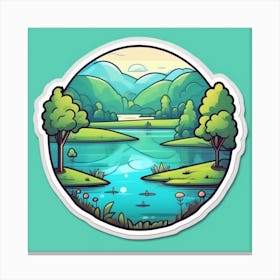 Landscape Sticker 7 Canvas Print