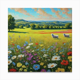 Sheep In A Meadow 1 Canvas Print