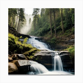 Waterfall In The Forest 13 Canvas Print