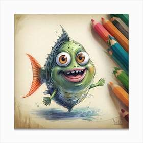 Cartoon Fish 2 Canvas Print