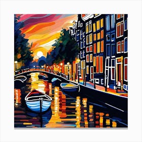 Amsterdam At Sunset 4 Canvas Print