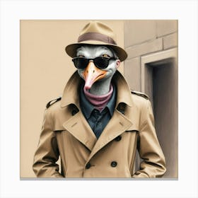 Goose In A Trench Coat Canvas Print